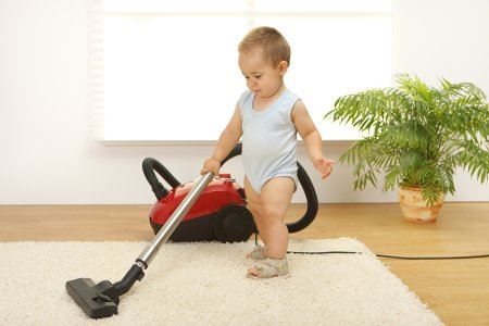 baby with a vacuum